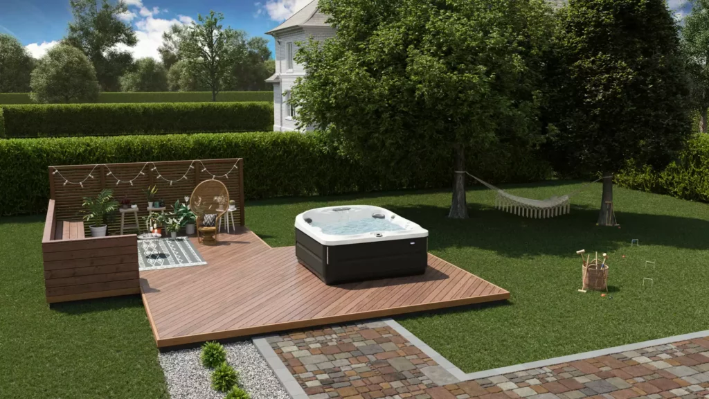 Hot Tub Oasis In Backyard